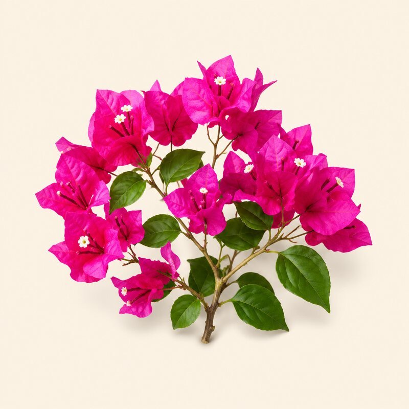 Rama completa de bugambilia con flores y hojas
