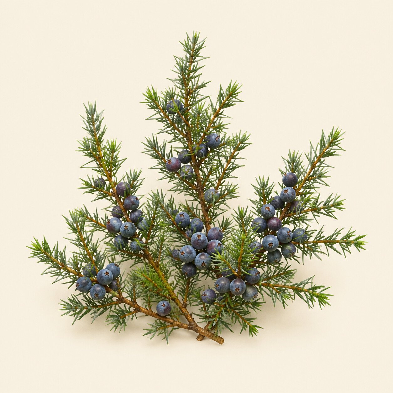 Ramas completas de enebro con frutos azules