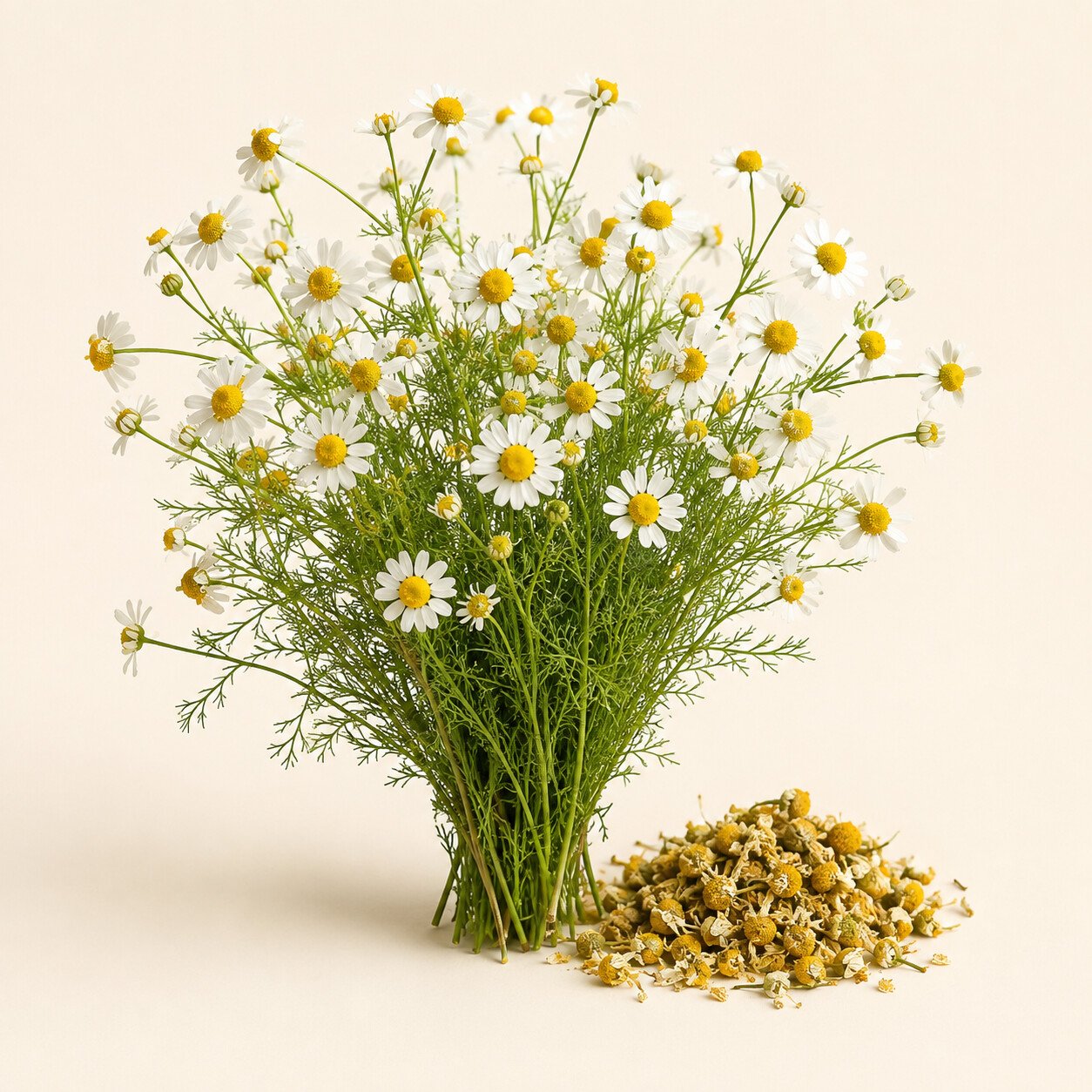 Ramo completo de manzanilla con flores frescas y secas
